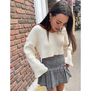 Cozy Drop Shoulder Ribbed Knit Sweater - Chic & Comfortable
